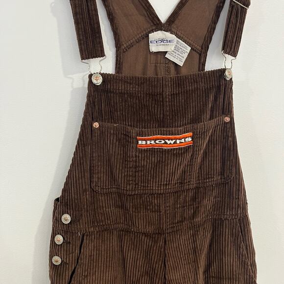 Vintage Corduroy Overalls Cleveland Browns Size Large - Picture 3 of 14